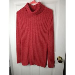 $ Sonoma Woman XL Sweater Turtleneck Tunic Pink Heathered Long Sleeve